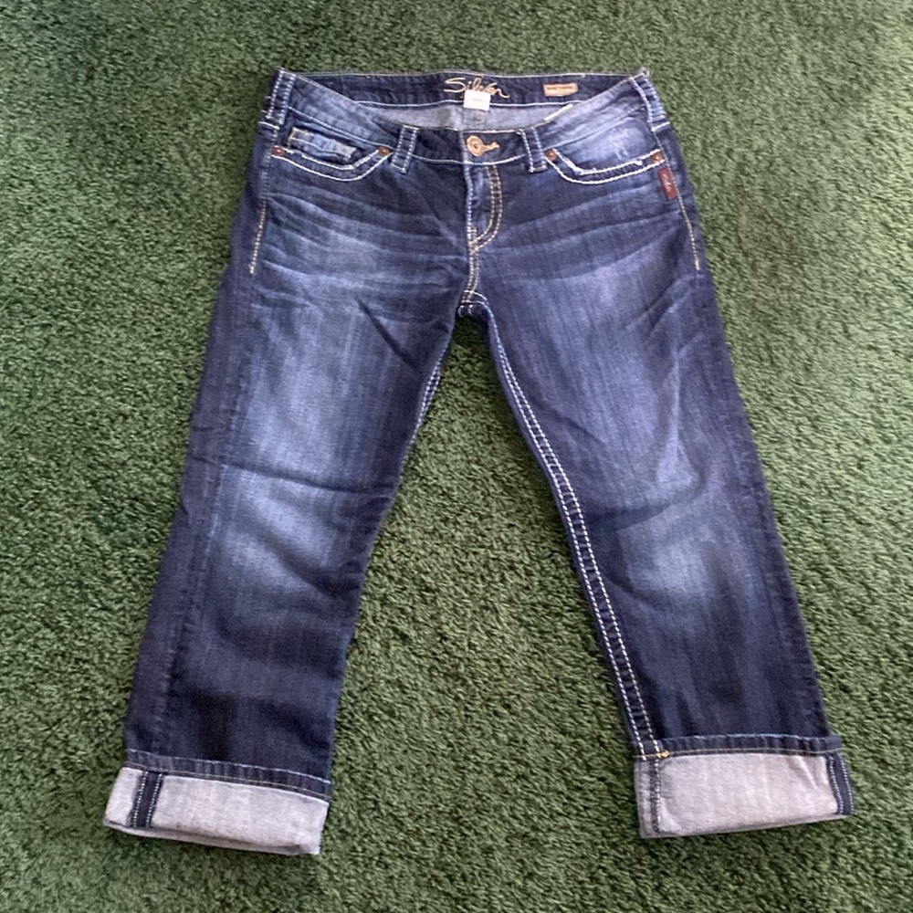 Silver capri jeans